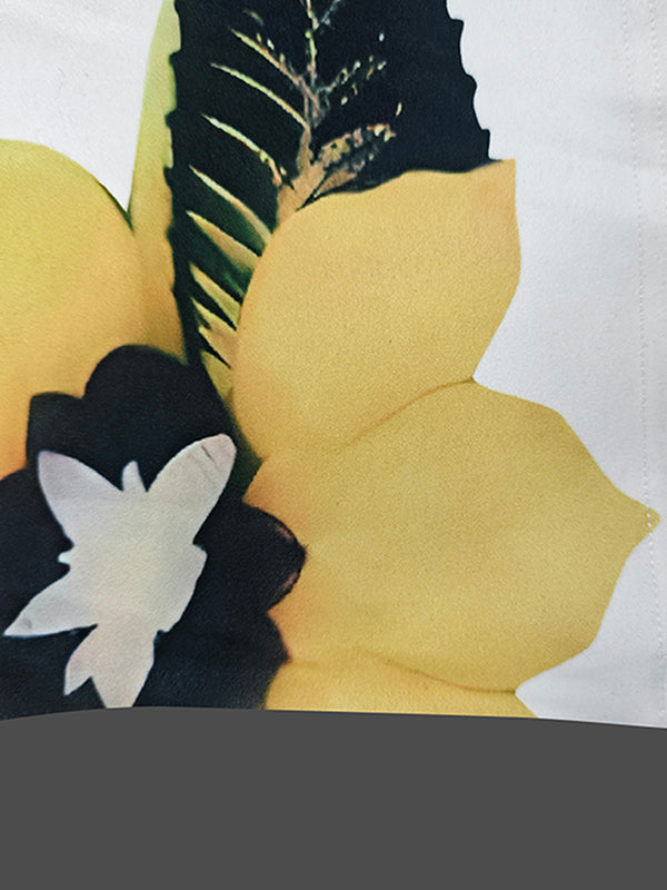 Long Sleeves Skinny Flower Print High Neck T-Shirts Tops