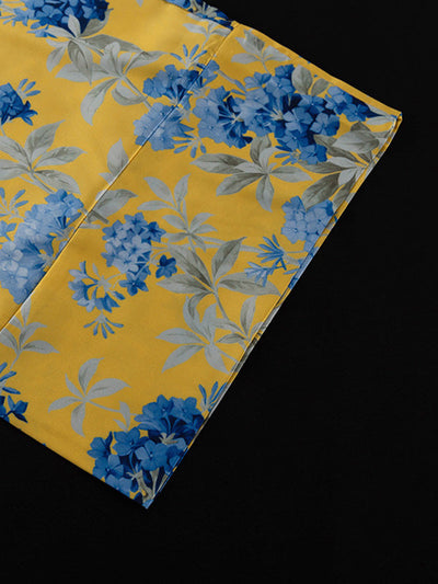 Loose Printed Split-Joint Deep V-Neck Lace-Up Blouse + Drawstring Elasticity Pants Trousers Two Pieces Set