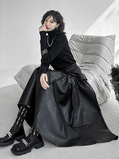 A-Line Hipster Solid Color Split-Joint Zipper Skirts Bottoms