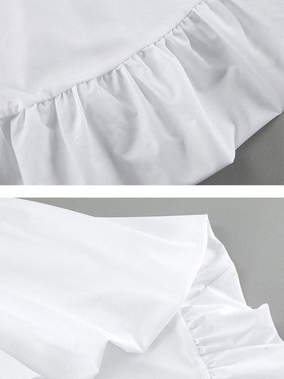 High-Low Sleeveless Elasticity Pleated Solid Color Split-Joint Tube Blouses&Shirts Tops