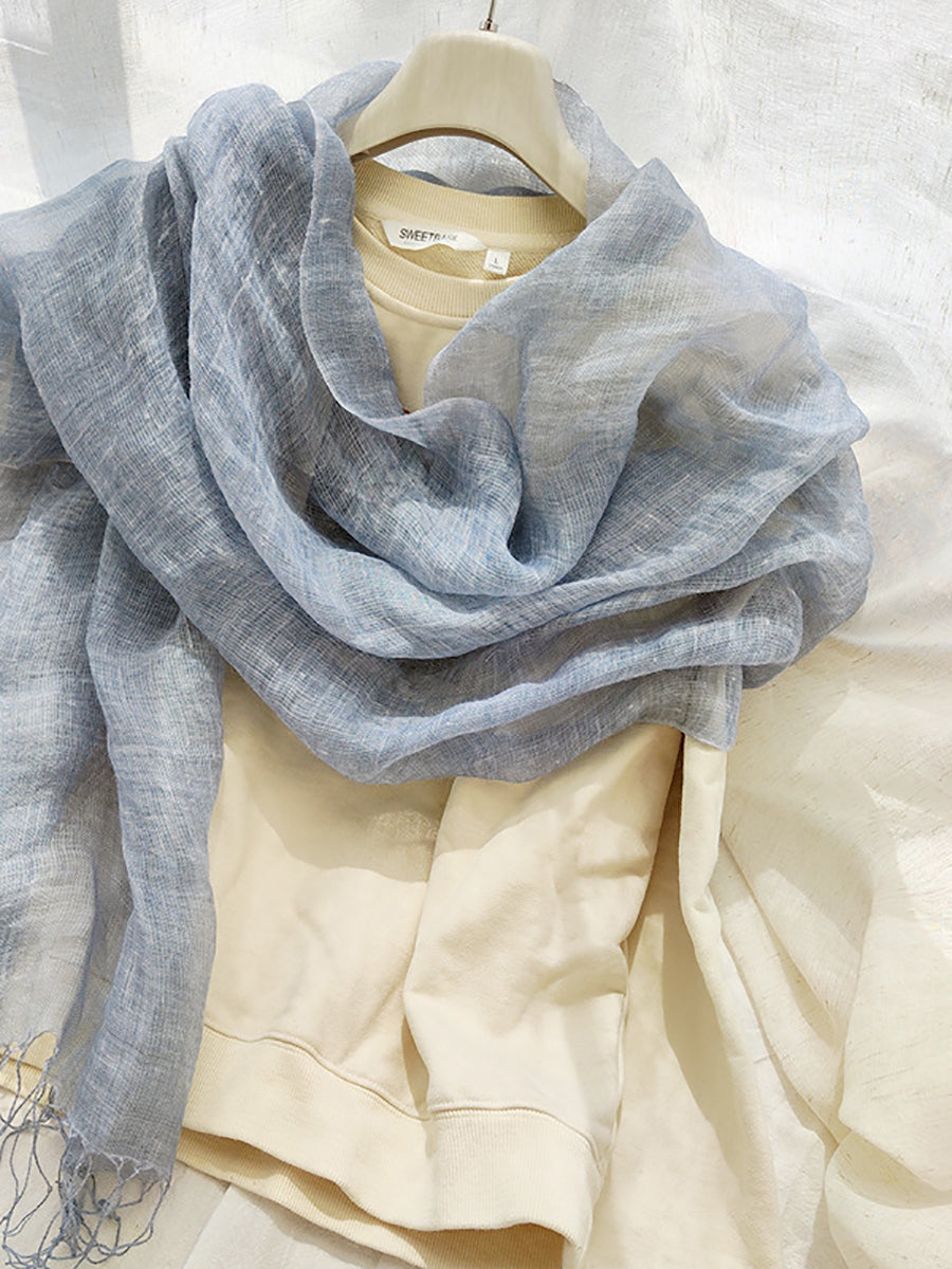 Women Vintage Summer Linen Shawl Scarf
