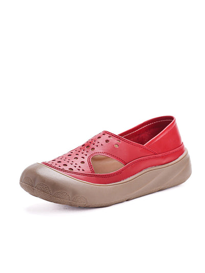 Women Summer Casual Genuine Leather Flat Sandals