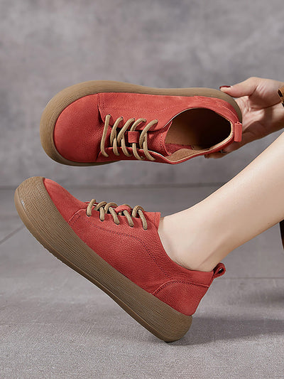 Women Summer Genuine Leather Strap Flat Shoes