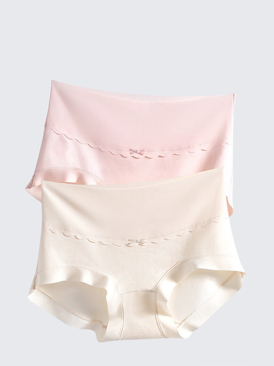 7 Pieces Summer Women Artsy Pure Color Underwear