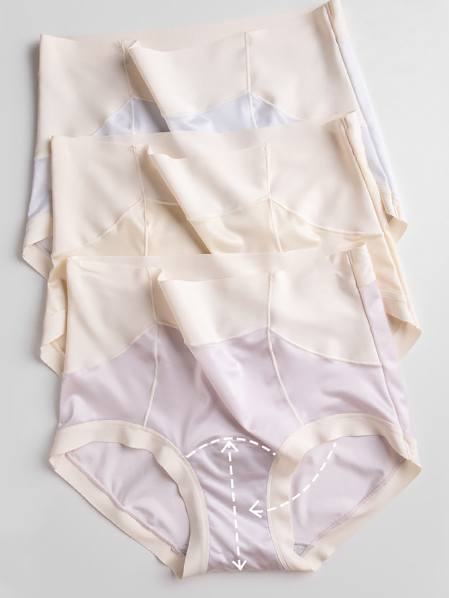 4 Pieces Summer Women Colorblock High Waist Underwear