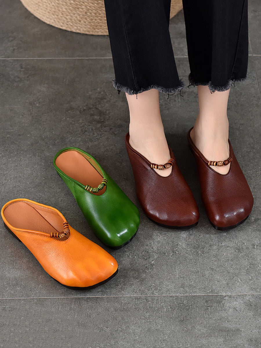 Women Vintage Summer Soft Leather Sandals