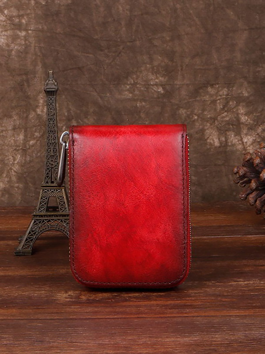 Vintage Genuine Leather Zipper Multifunction Wallet