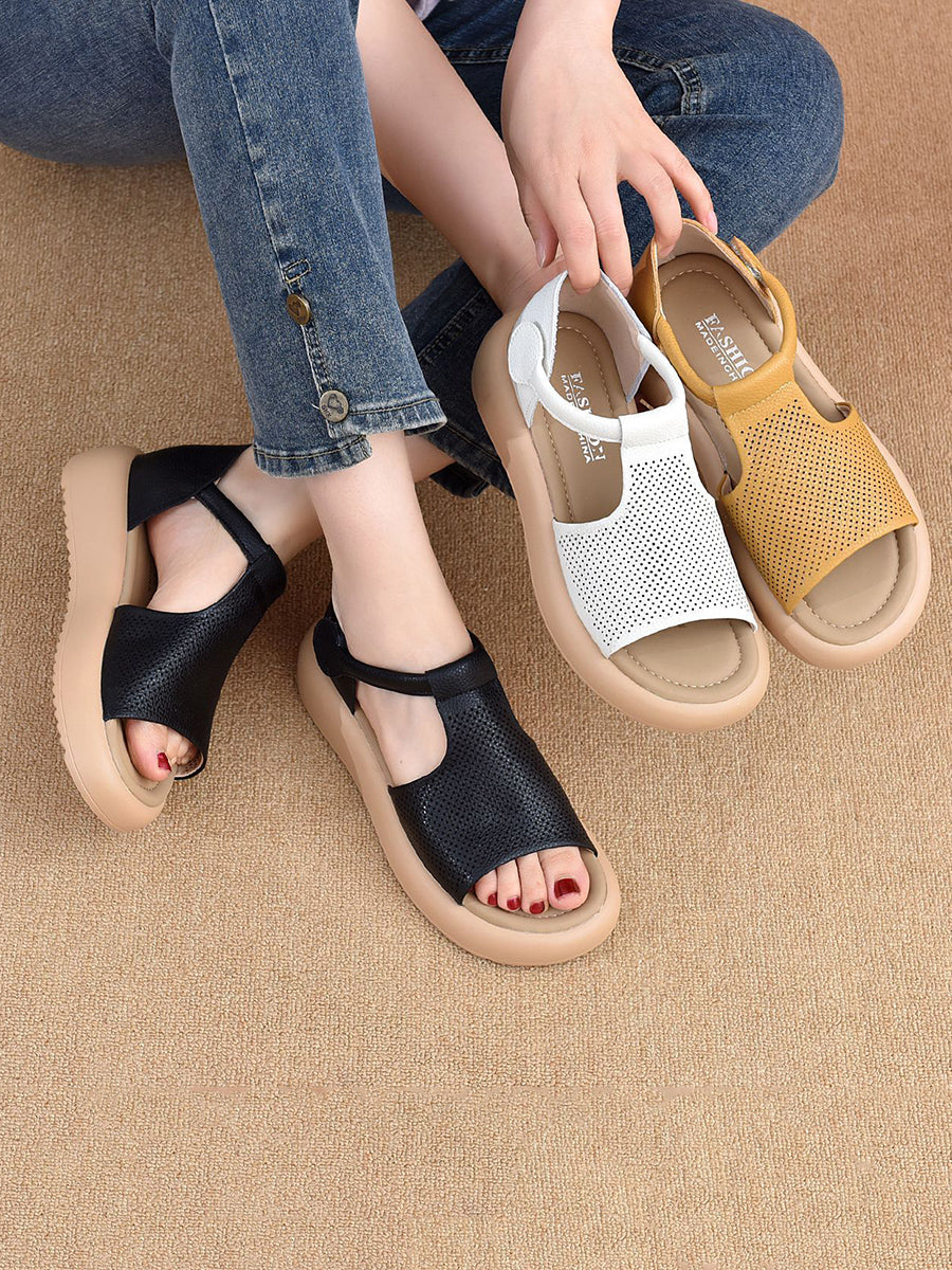 Women Summer Casual Leather Platfrom Sandals