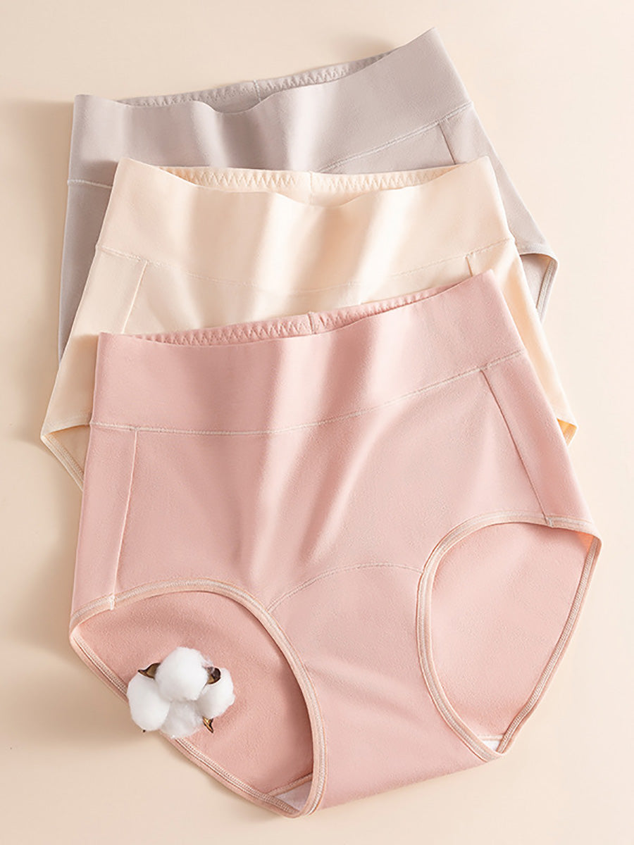 5 Pieces Summer Women High Waist Cotton Underwear