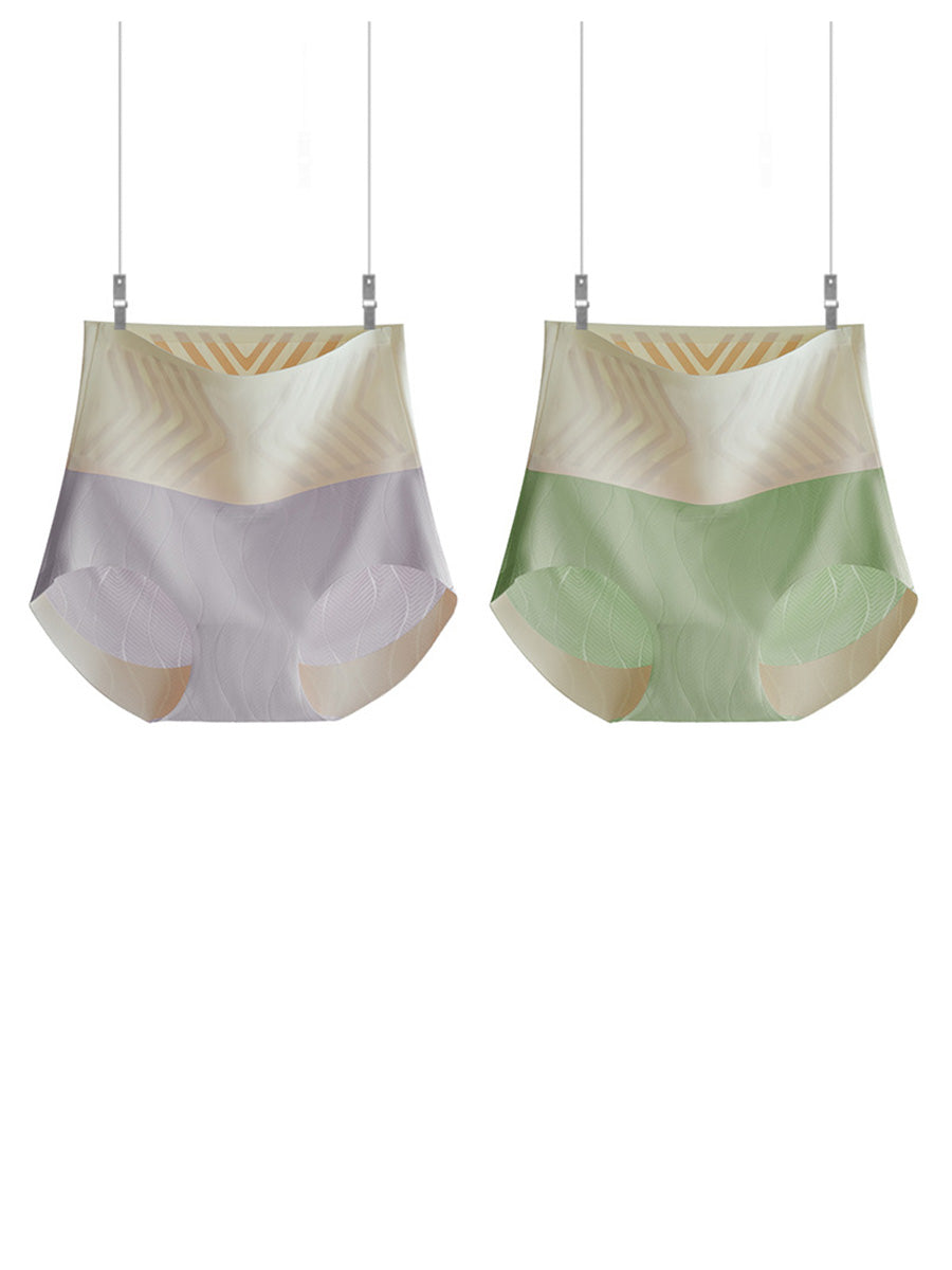 4 Pieces Summer Women Colorblock High Waist Underwear