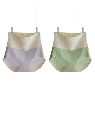 4 Pieces Summer Women Colorblock High Waist Underwear