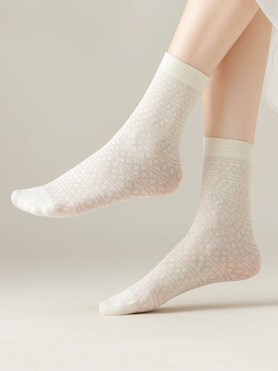 4 Pairs Women Casual Cotton Thin Socks