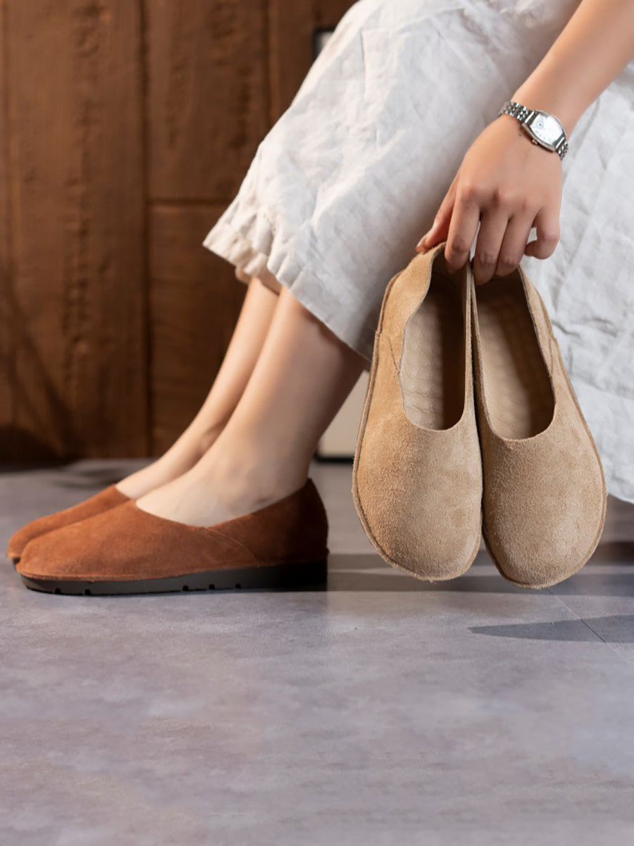 Women Summer Genuine Leather Soft Flat Shoes