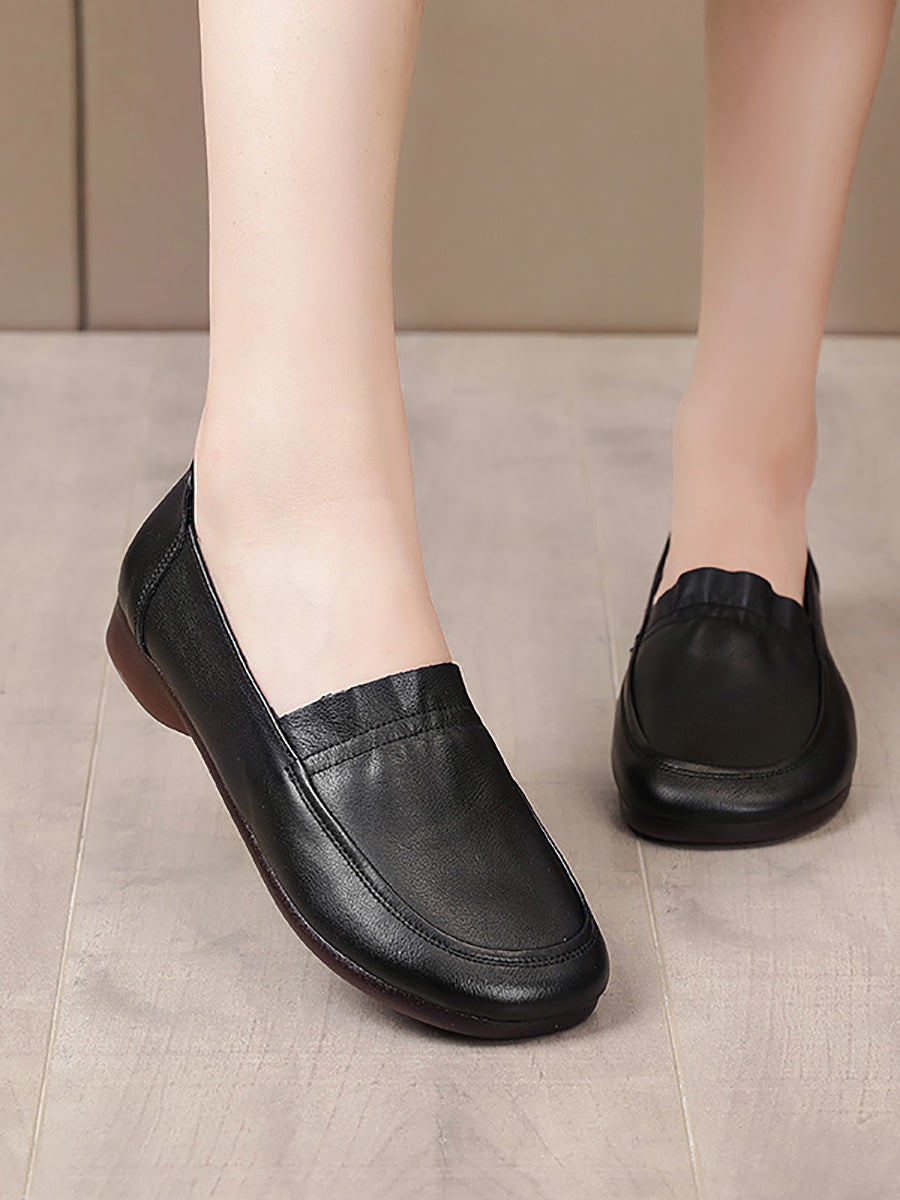 Women Casual Soft Genuine Leather Low Heel Shoes