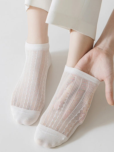 4 Pairs Women Summer Thin Cotton Short Socks