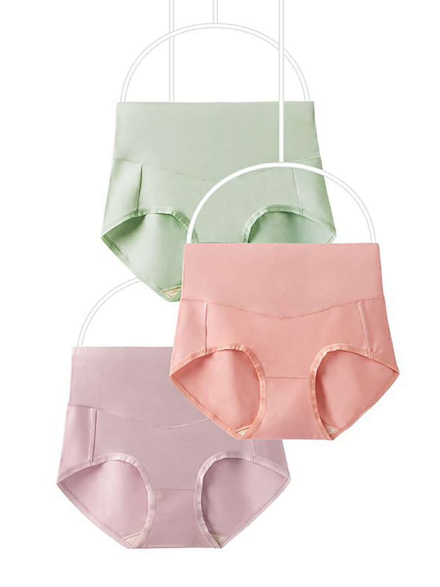 5 Pieces Summer Women Pure Color High Waist Underwear