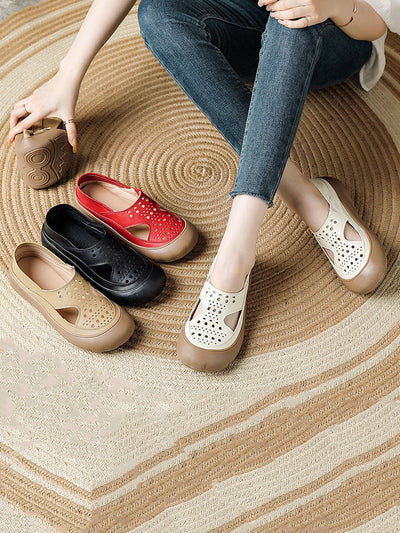 Women Summer Casual Genuine Leather Flat Sandals