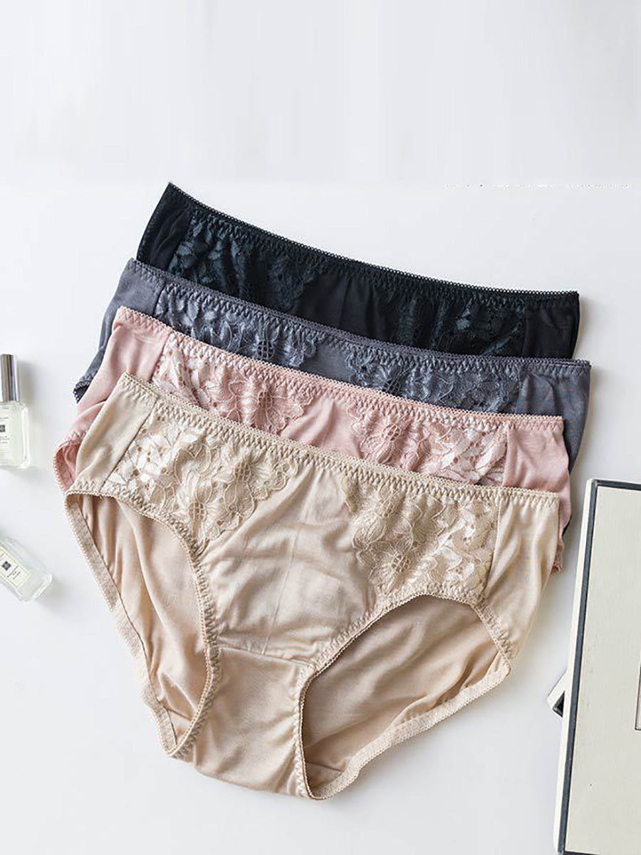 2 Pieces Women Summer Lace Flower Underwear