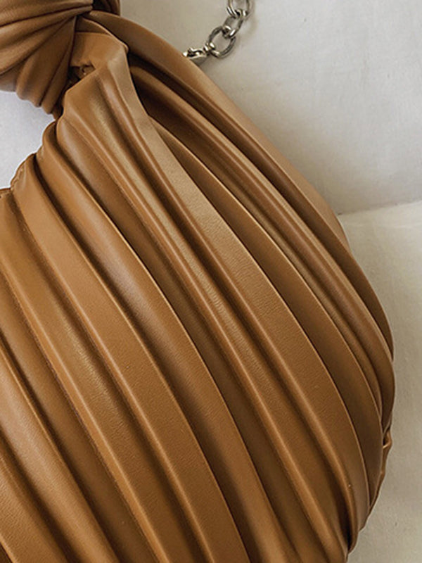 Pleated Split-Joint Zipper Bags Accessories Handbags Shoulder Bags