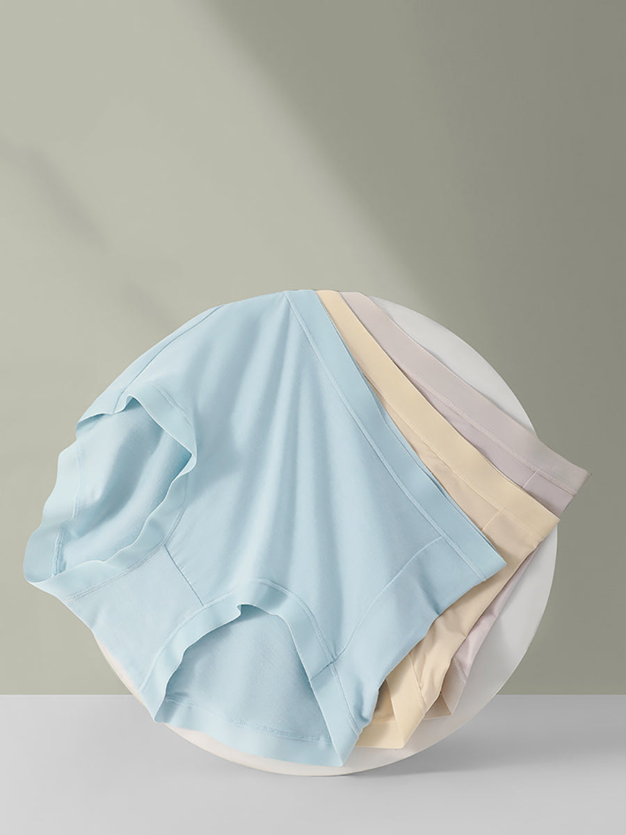 7 Pieces Summer Women Pure Color High Waist Underwear