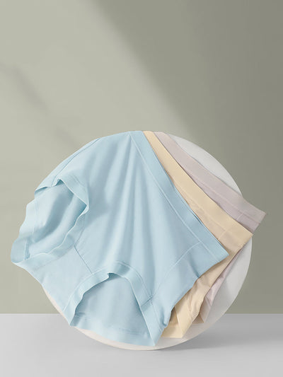 7 Pieces Summer Women Pure Color High Waist Underwear