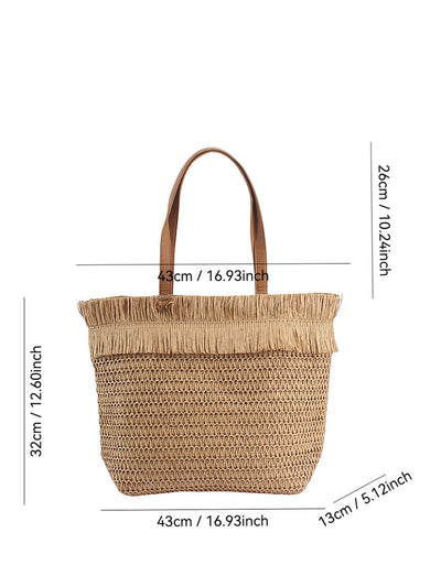 Women Casual Straw Weave Shoulder Bag Beach Bag