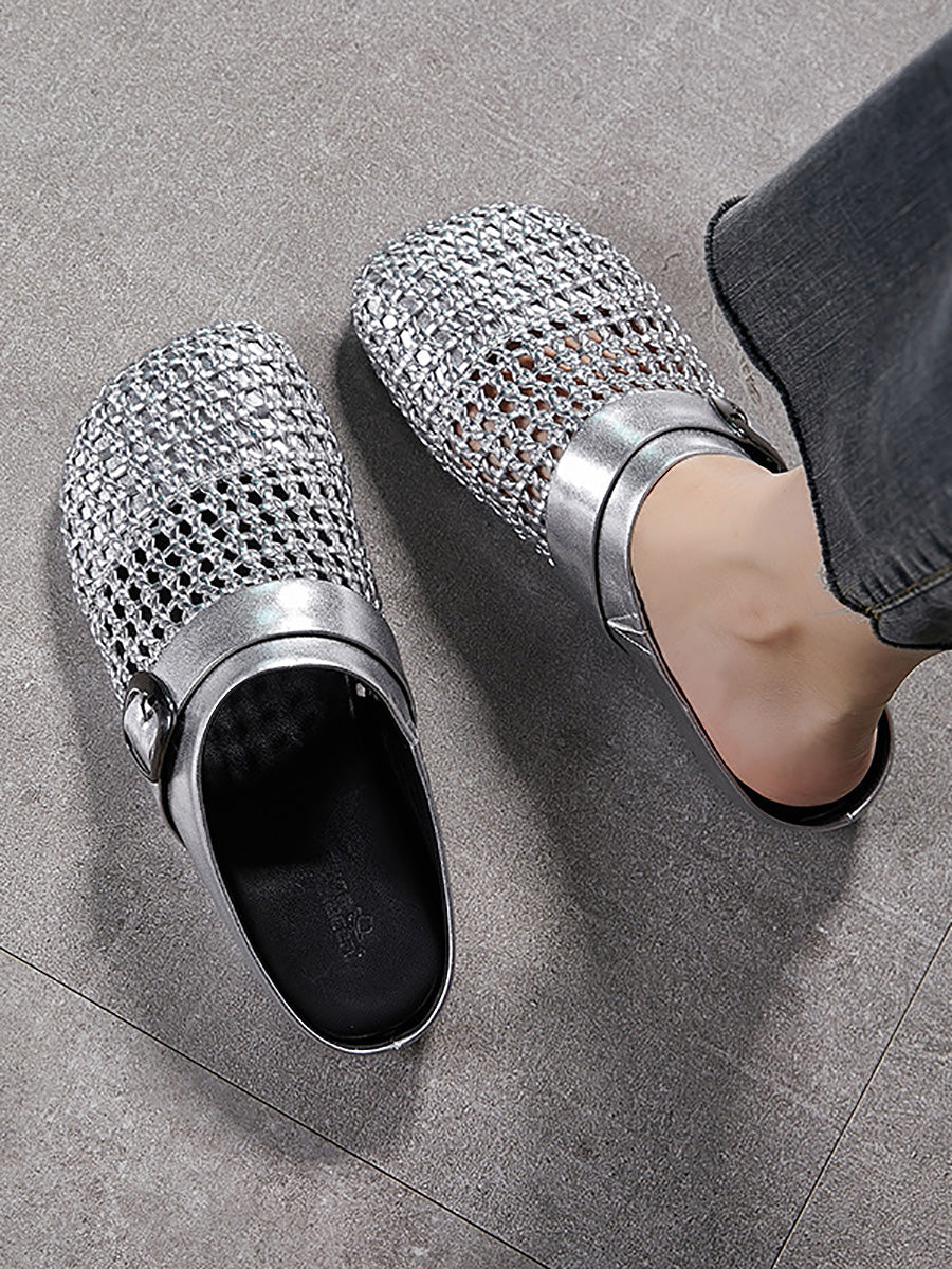 Women Casual Summer Weave Hollow Out Slippers