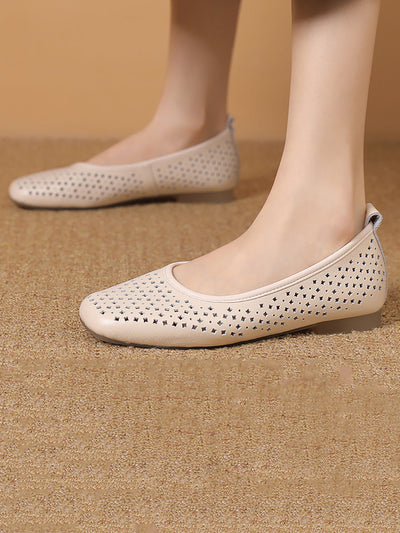 Women Summer Casual Hollow Out Low Heel Shoes