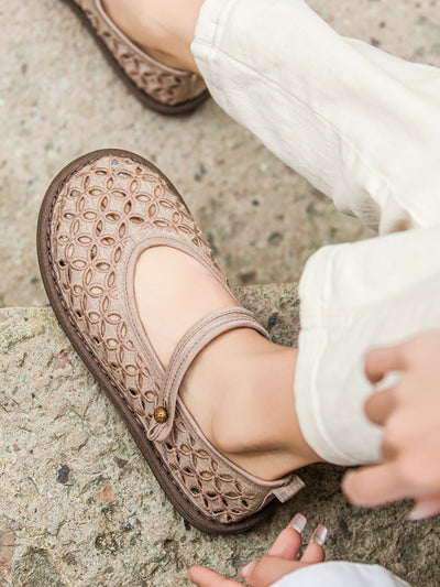 Women Ethnic Cloth Hollow Out Summer Shoes