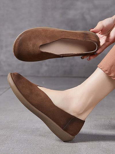 Women Summer Soft Genuine Leather Flat Shoes