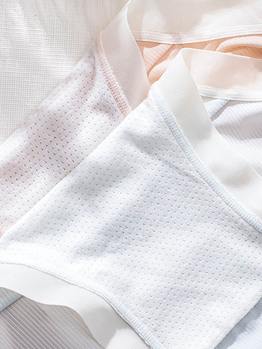 4 Pieces Women Summer Colorblock High Waist Underwear