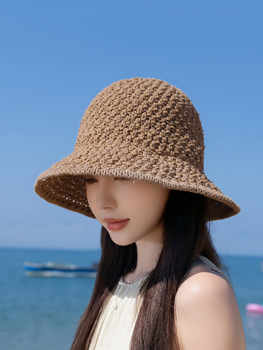 Women Summer Casual Weave Sunproof Hat