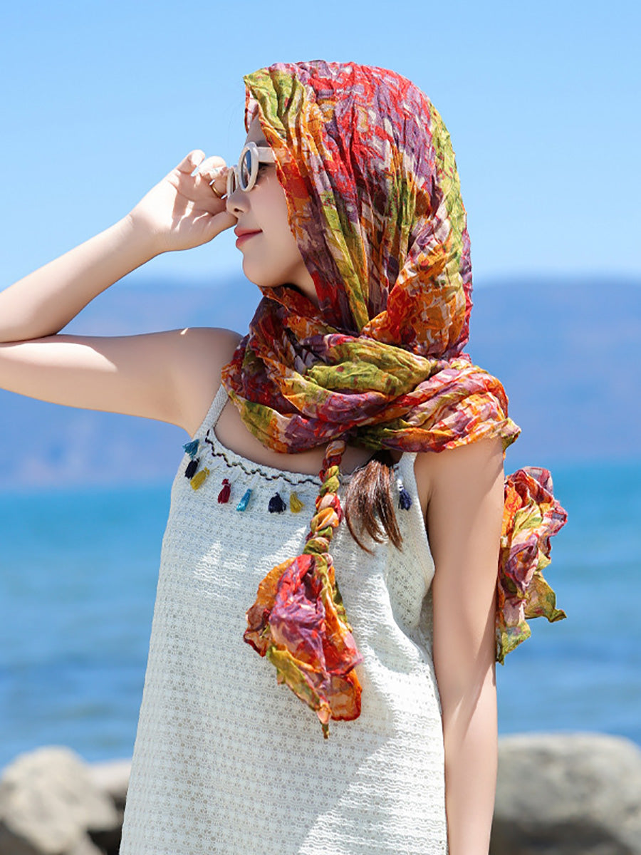 Women Fashion Hand-woven Braids Scarf