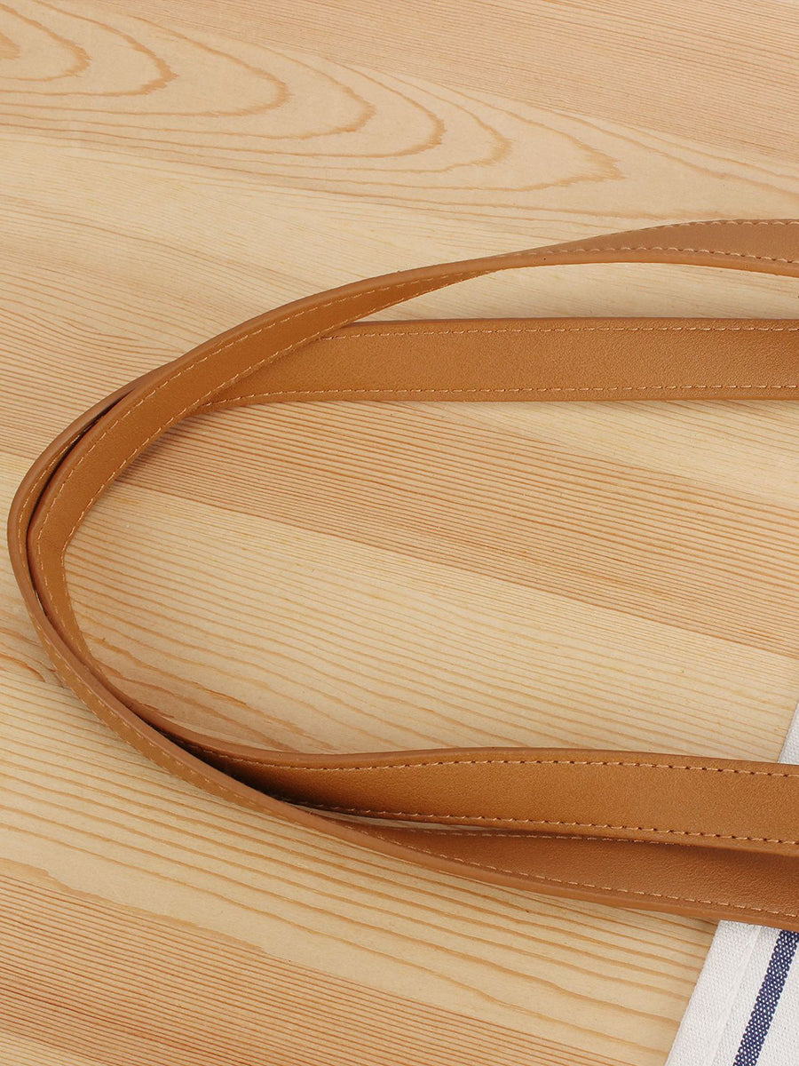 Women Casual Colorblock Straw Weave Shoulder Bag