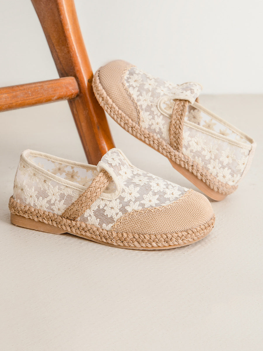 Women Artsy Summer Flower Embroidery Shoes