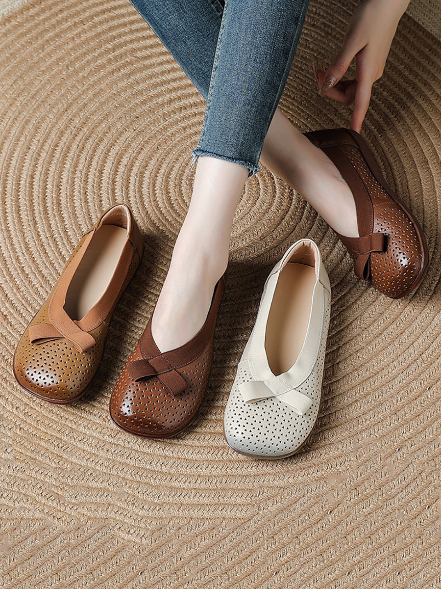 Women Casual Genuine Leather Soft Flat Shoes