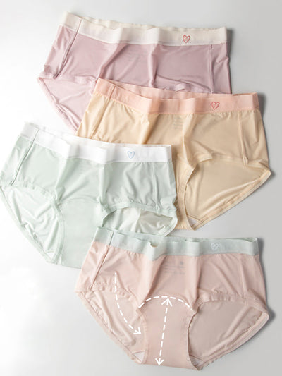4 Pieces Summer Women Colorblock 100%Cotton Underwear