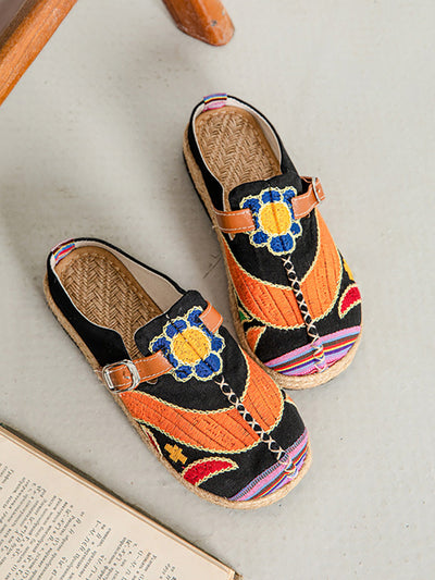 Women Ethnic Summer Embroidery Cloth Shoes