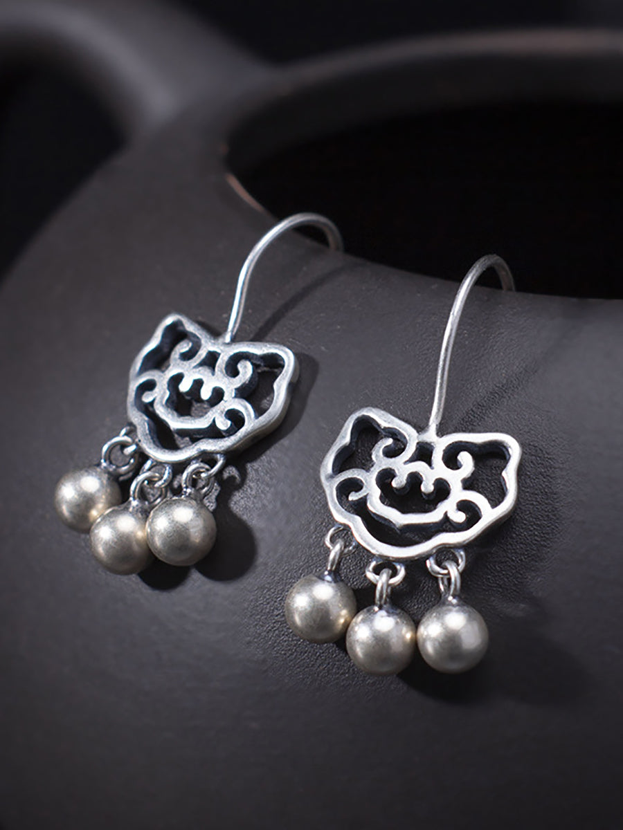 Ethnic Silver Longevity Lock Earrings