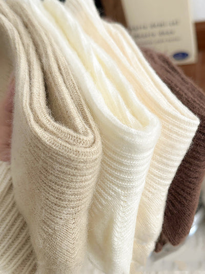 6 Pairs Women Solid Warm Winter Socks