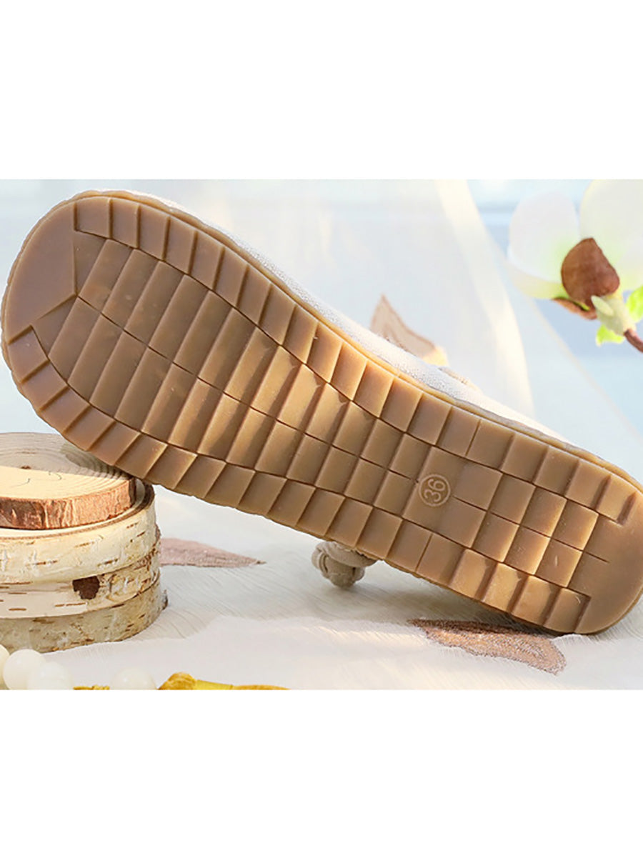 Women Summer Flower Embroidery Slippers