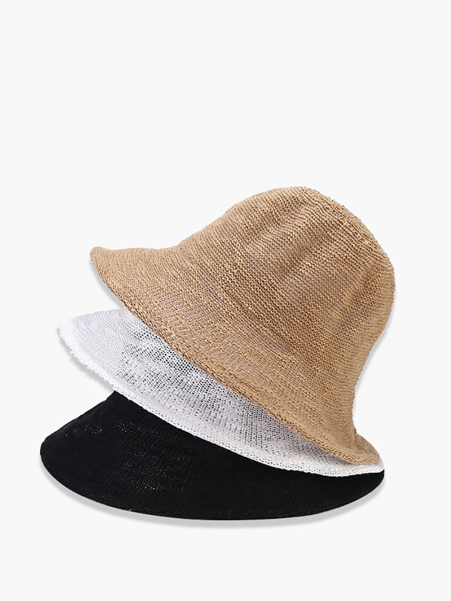 Women Summer Casual Thin Knitted Bucket Hat