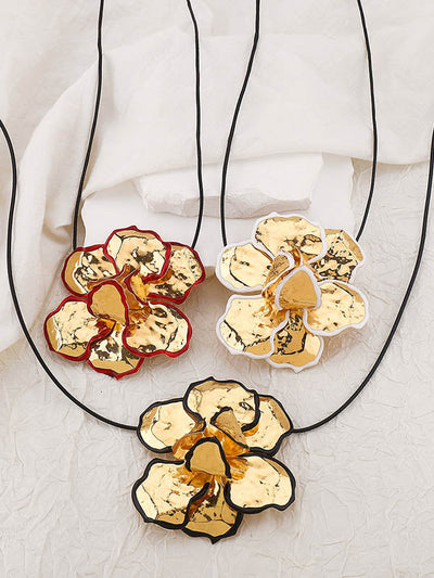 Flower Shape Tied Necklaces Accessories