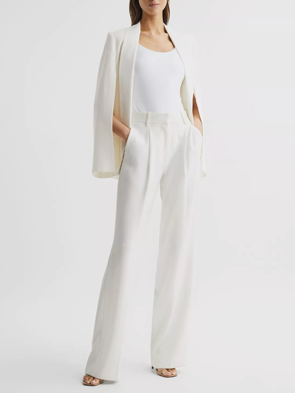 Cape Loose Solid Color Split-Joint V-Neck Blazer