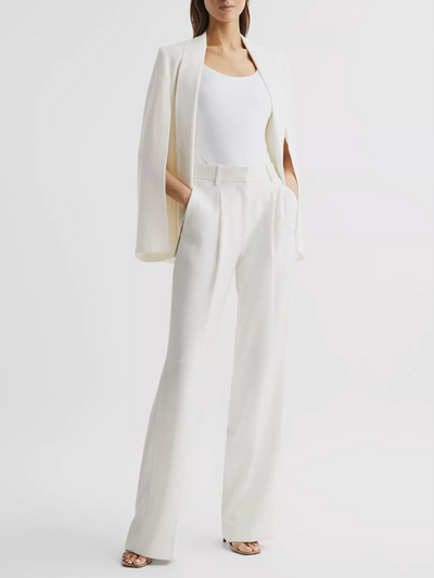 Cape Loose Solid Color Split-Joint V-Neck Blazer