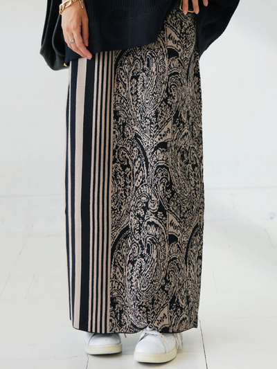 Column Striped Knitting Skirts Bottoms