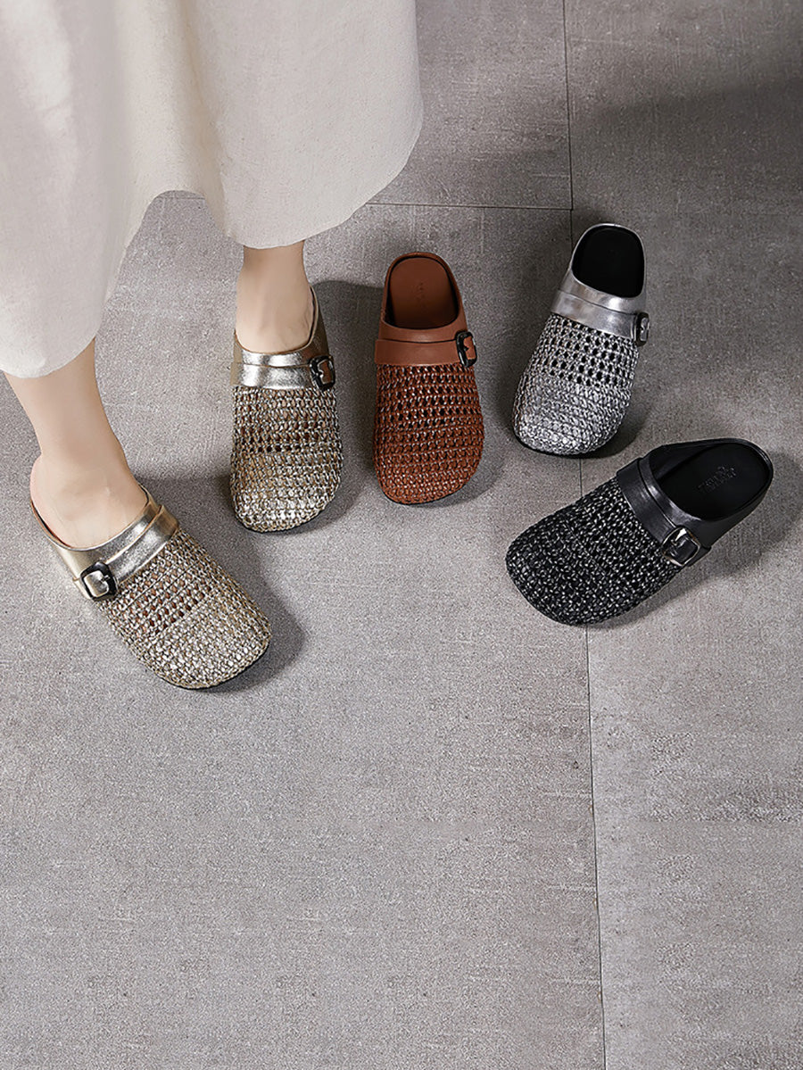 Women Casual Summer Weave Hollow Out Slippers