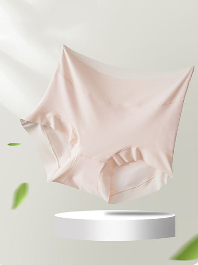 5 Pieces Summer Women Pure Color High Waist Cotton Underwear