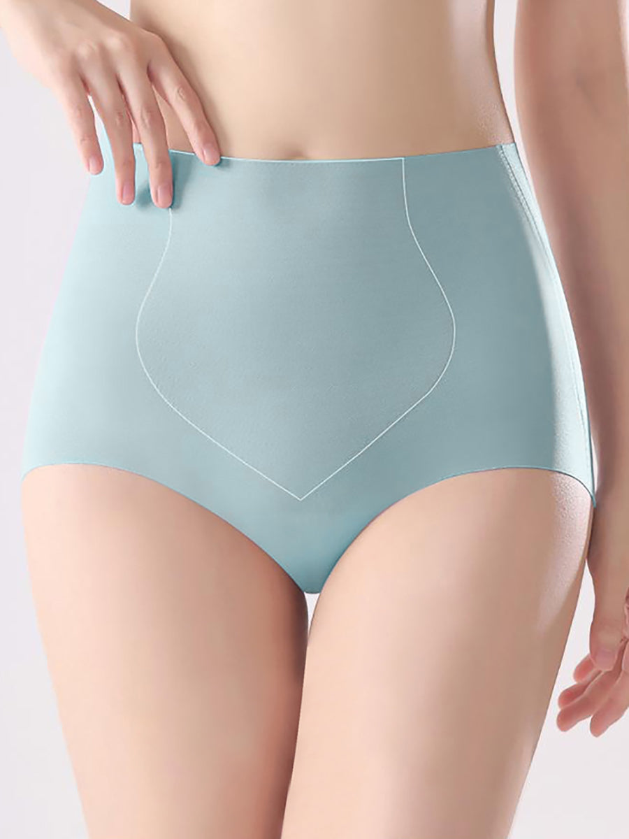 6 Pieces Summer Women Pure Color High Waist Underwear