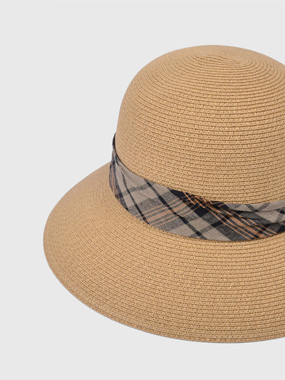 Women Summer Casual Ribbon Straw Hat